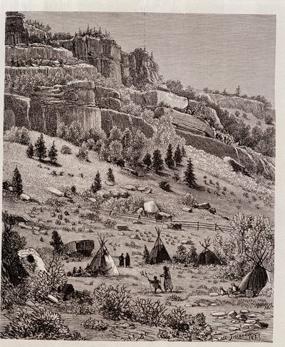 Campamento indio en el Bosque Kaibab, EE.UU. - en “Tour du Monde” de Unknown artist