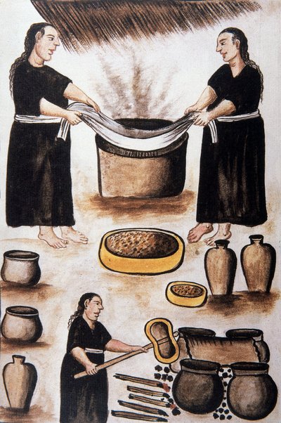 Indios cocinando carne, del libro "Trujillo del Perú" o "Códice Martínez Compañón", por Baltazar Martínez Compañón y Bujanda, obispo de Trujillo (1782-1785) de Unknown artist