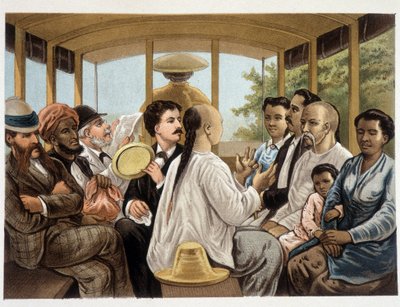 Indonesios y Occidentales en un autobús indonesio de Unknown artist