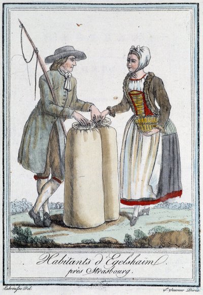 Habitantes cerca de Estrasburgo - en Encyclopédie des voyages por Grasset Saint Sauveur, edición París de Unknown artist