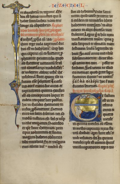 Inicial E: La visión del Tetramorfo de Ezequiel de Unknown artist