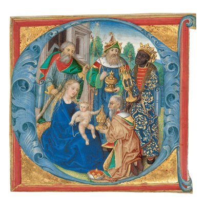 Inicial E: La adoración de los Reyes Magos de Unknown artist