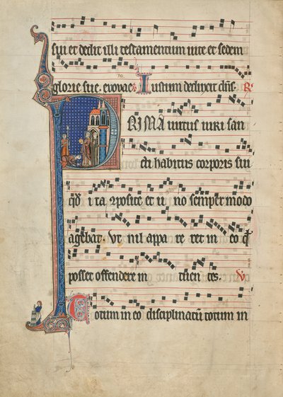 Inicial P: San Bernardo mostrando la hostia a Guillermo de Aquitania de Unknown artist