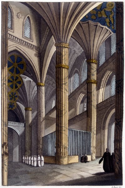 Interior de la Catedral de Salamanca. Litografía del siglo XIX de Unknown artist