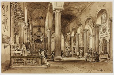 Interior de una catedral en el sur de Italia de Unknown artist