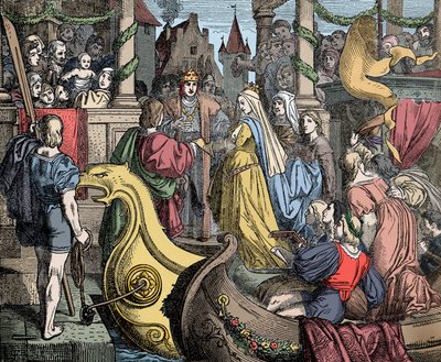 Recepción de Isabel en Worms - Emperador Federico II (de Hohenstaufen) de Unknown artist