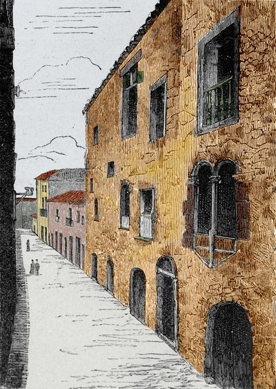 Isla de Madeira (archipiélago portugués de Madeira). La casa de Cristóbal Colón (1451-1506) en Funchal de Unknown artist