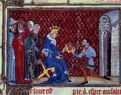 Jacques Bauchant presenta su libro al rey Carlos V de Unknown artist
