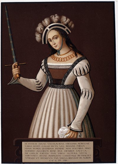 Juana de Arco, con una espada - en 