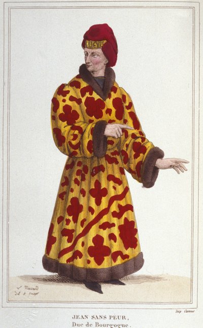 Juan sin miedo (1371-1419), Duque de Borgoña. Grabado de 1830 de Unknown artist