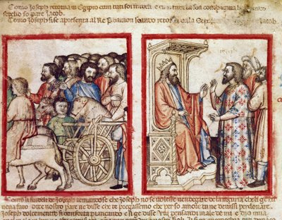 José a la izquierda en el funeral de su padre (miniatura del códice 212) de Unknown artist