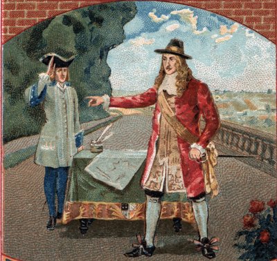 Rey Jacobo II de Inglaterra (James II Stuart) (1633-1701) durante su estancia en el castillo de Saint-Germain-en-Laye. Cromolitografía de finales del siglo XIX. de Unknown artist