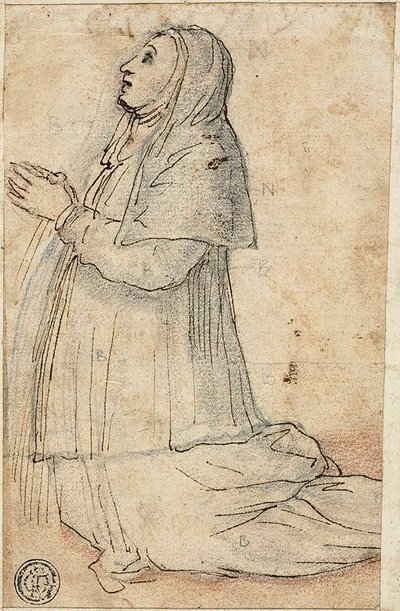 Monja arrodillada de Unknown artist