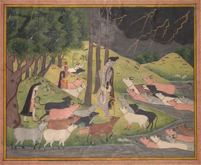 Krishna Summoning the Cows de Unknown artist