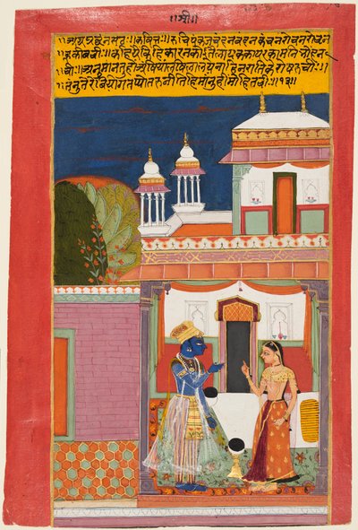Krishna y Radha peleándose: Shatha Nayaka, de Aa Rasikapriya de Unknown artist