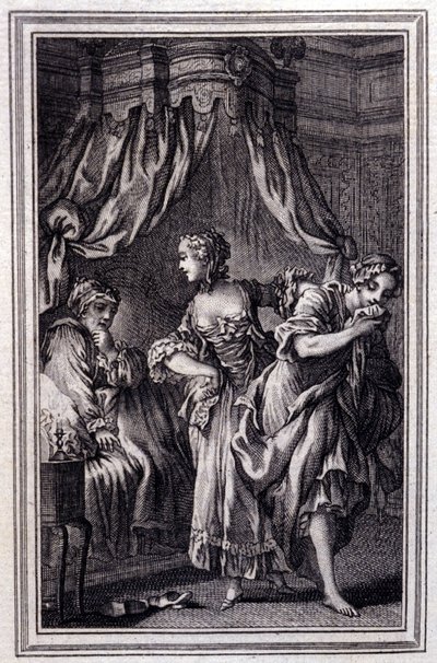 La Chageure des trois commerces- en “Tales et nouvelles en vers” de Jean La Fontaine. 1762. de Unknown artist