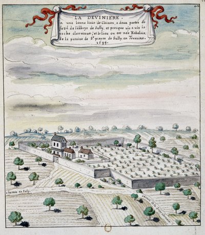 La Devinière (1699), lugar de nacimiento de Rabelais de Unknown artist