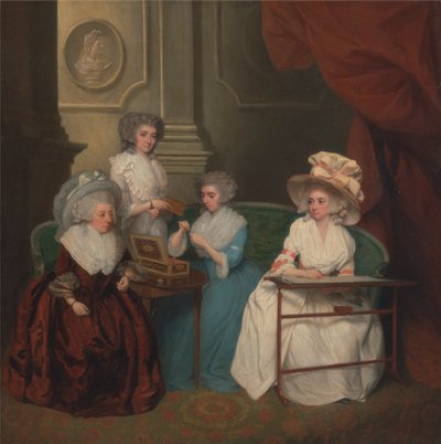 Lady Jane Mathew y sus hijas de Unknown artist