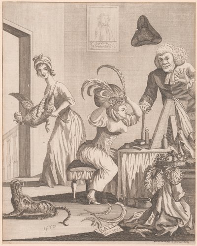 Dama preparándose para una velada en un baile de Unknown artist