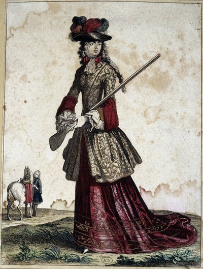 Dama en la caza (grabado) de Unknown artist