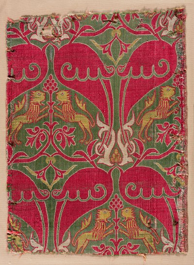 Lampas con leones rampantes, palmetas y escudos de Unknown artist