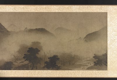 Paisaje: montañas en la niebla de Unknown artist