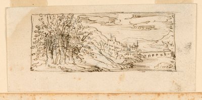 Paisaje con puente de Unknown artist