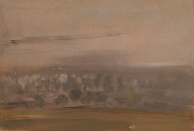 Paisaje con árboles en pendiente de Unknown artist
