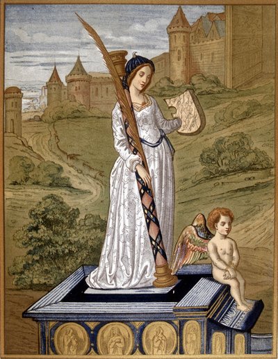 Laure lleva el amor al templo de la castidad (Laura de Noves) de Unknown artist