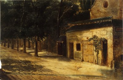 Le coin de la rue du Faubourg-Saint-Honoré, actual distrito 8, entre 1820 y 1840 (óleo sobre lienzo) de Unknown artist