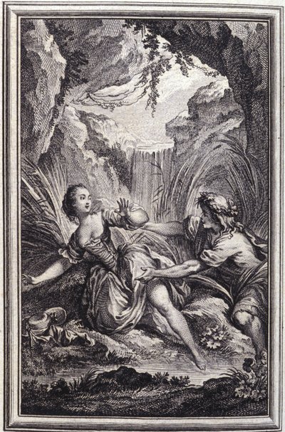 Le fleuve Scamandre - en “Cuentos y nuevas en verso” de Jean La Fontaine. 1762. de Unknown artist