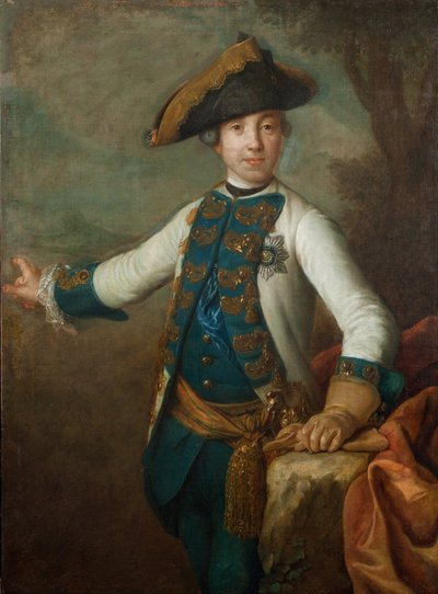 El zar Pedro III de Rusia - Retrato del zar Pedro III de Rusia (1728-1762), Anónimo de Unknown artist