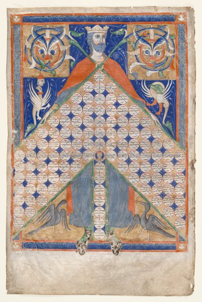 Hoja del Decretum de Graciano: Tabla de consanguinidad de Unknown artist