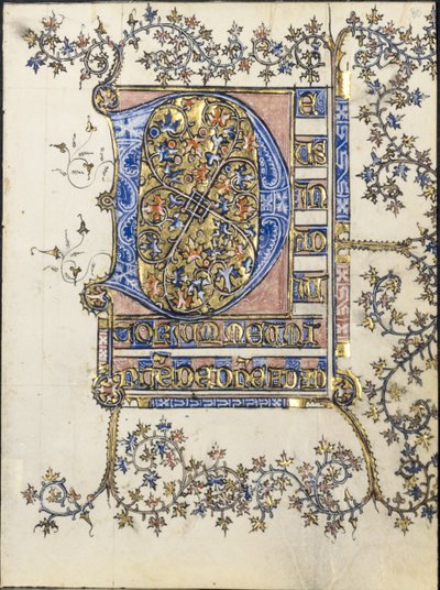 Hoja de un Libro de Horas: Inicial D de Unknown artist