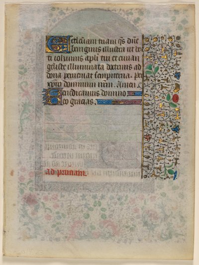 Hoja de un Libro de Horas: Texto (verso) de Unknown artist