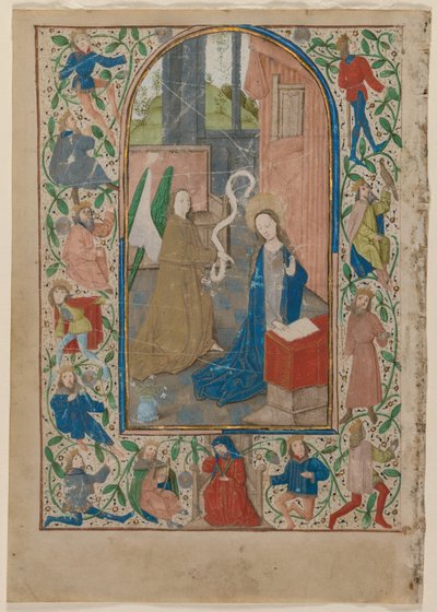 Hoja de un Libro de Horas: La Anunciación (anverso) de Unknown artist