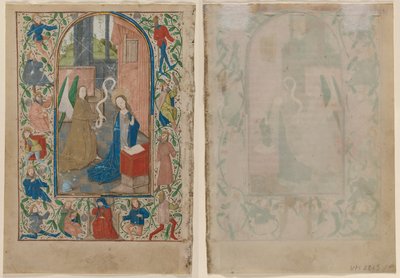 Hoja de un Libro de Horas: La Anunciación de Unknown artist