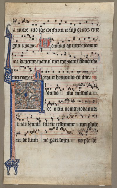 Leaf from a Choral Book: Annunciation to Zaccharias de Unknown artist
