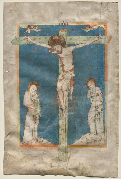Hoja de un Misal: La Crucifixión (anverso) de Unknown artist