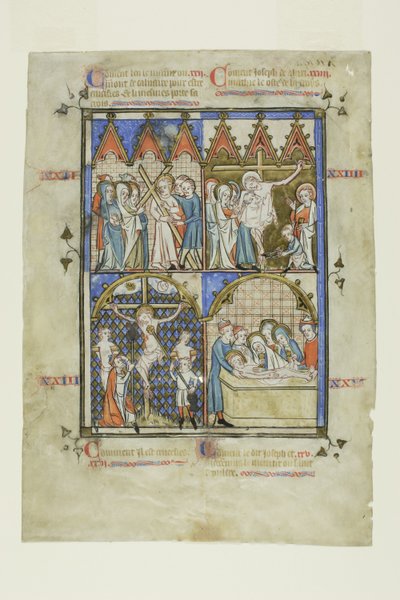 Hoja de un ciclo pictórico: Cristo llevando la Cruz, La Crucifixión, El Descendimiento de la Cruz y el Entierro de Unknown artist
