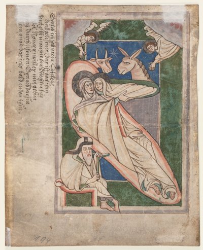 Hoja de un Salterio: Natividad (verso) de Unknown artist