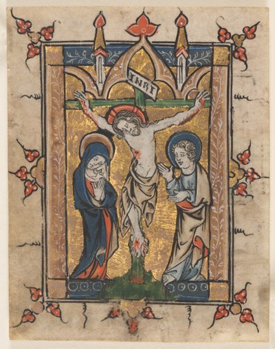 Hoja de un Salterio: La Crucifixión de Unknown artist