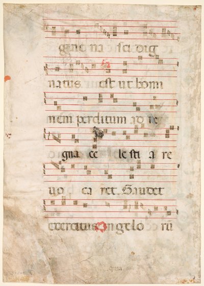 Hoja de un Antifonario: Música (verso) de Unknown artist