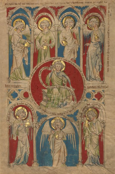 Hoja de un manuscrito del Apocalipsis con miniaturas de Unknown artist
