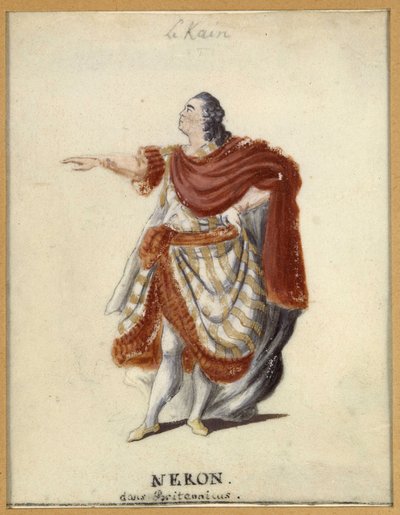 Lekain (Henri Louis Cain (Henri-Louis Le Kain) (1729-1778) como Nerón en "Britannicus" de Racine de Unknown artist