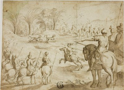 Caza de leopardos en Persia de Unknown artist