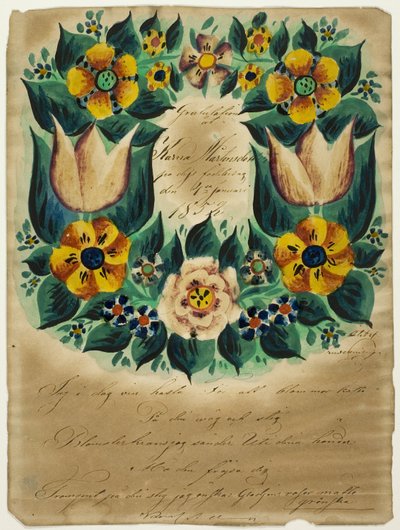 Carta de felicitación a Karna Martensdottir de Unknown artist