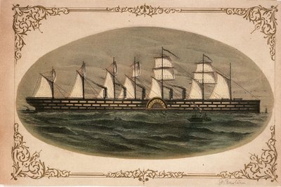 Leviatán "Great Eastern", c.1860 (litografía coloreada) de Unknown artist
