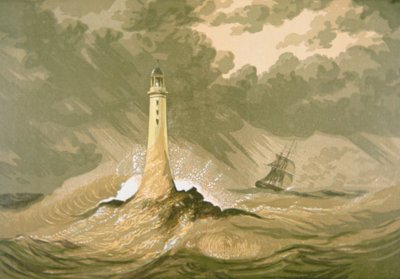 Faro con barco de vela de Unknown artist