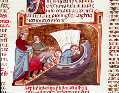 Cargando un barco en la época del Emperador Justiniano (Miniatura) de Unknown artist